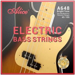 Electric Bass Strings with high magnetic permeability, for professional use, stainless steel alloy
