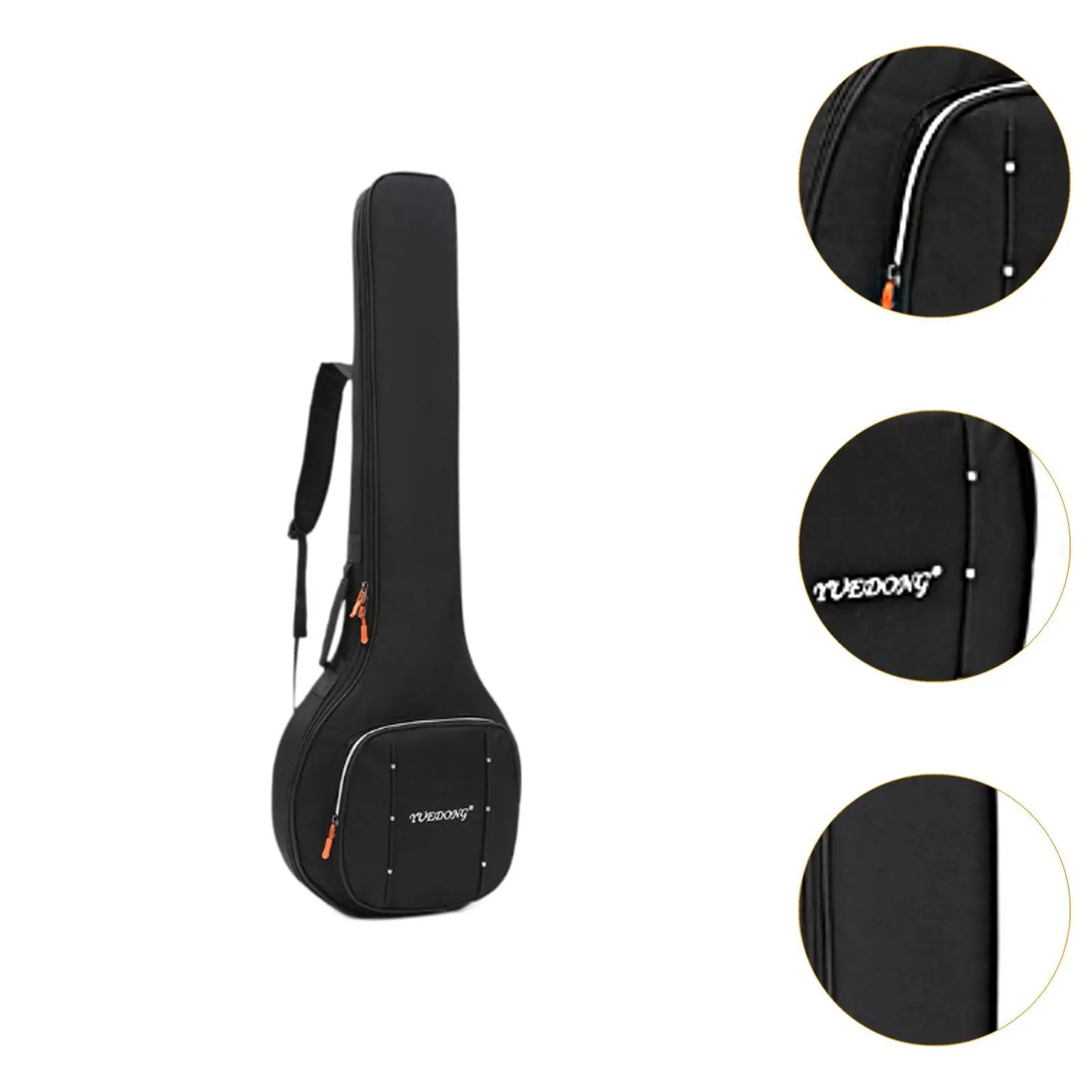 Details of the Hard Banjo Case with Strap and Storage Pocket