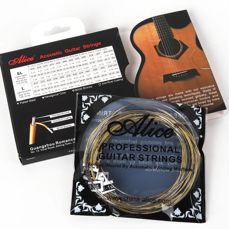 Details of the 12-String Acoustic Guitar Strings Package - Bright, Full Sound, Colorful Tone, and Comfortable Feel