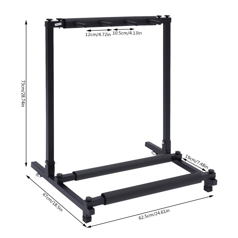 Stage Master' Multi-Guitar Stand Dimensions - 3, 5 or 9 guitars - 3 guitar capacity