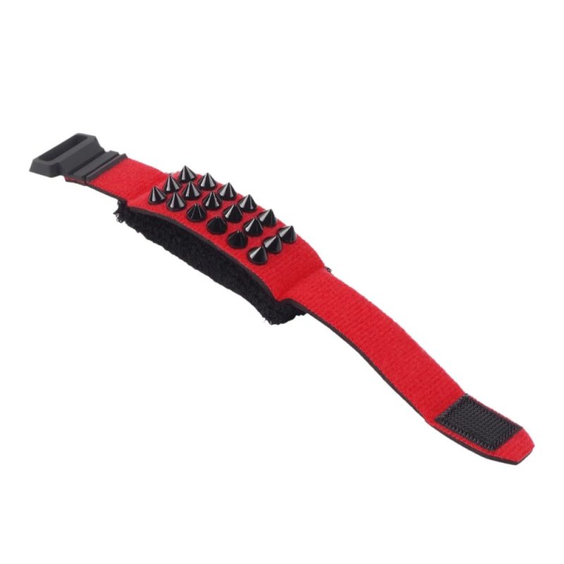 Punk Rock FretWrap with Studs - String Mute for Guitar and Bass - red color
