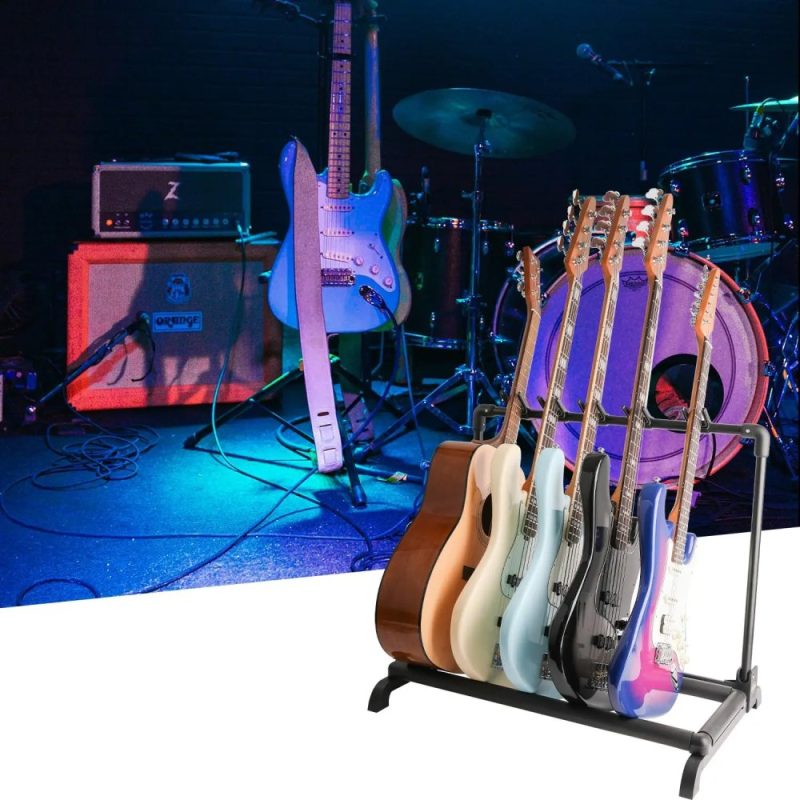 Foldable Multi-Guitar Stand - 3 Electric and Acoustic Instruments