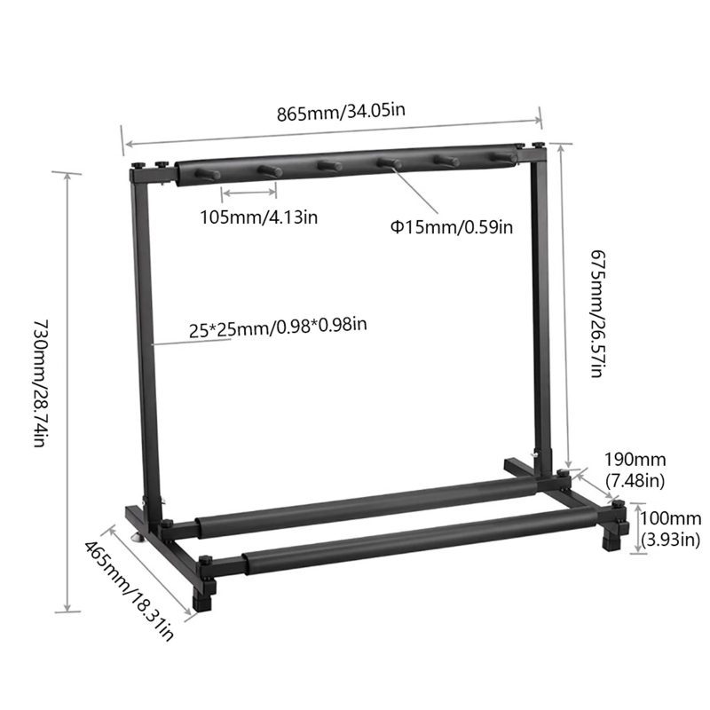 Support Multi-Guitars Stage Rack Pro - capacity 5 guitars