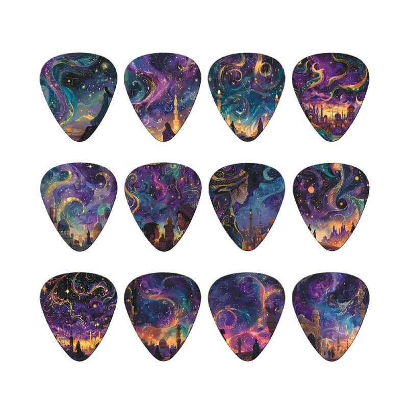 Details Set of 12 Cosmic Guitar Picks 'Stellar Journey