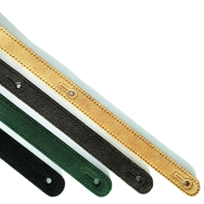 Details of 'Rustic Elegance' Suede Guitar Strap - 4 colors to choose from!