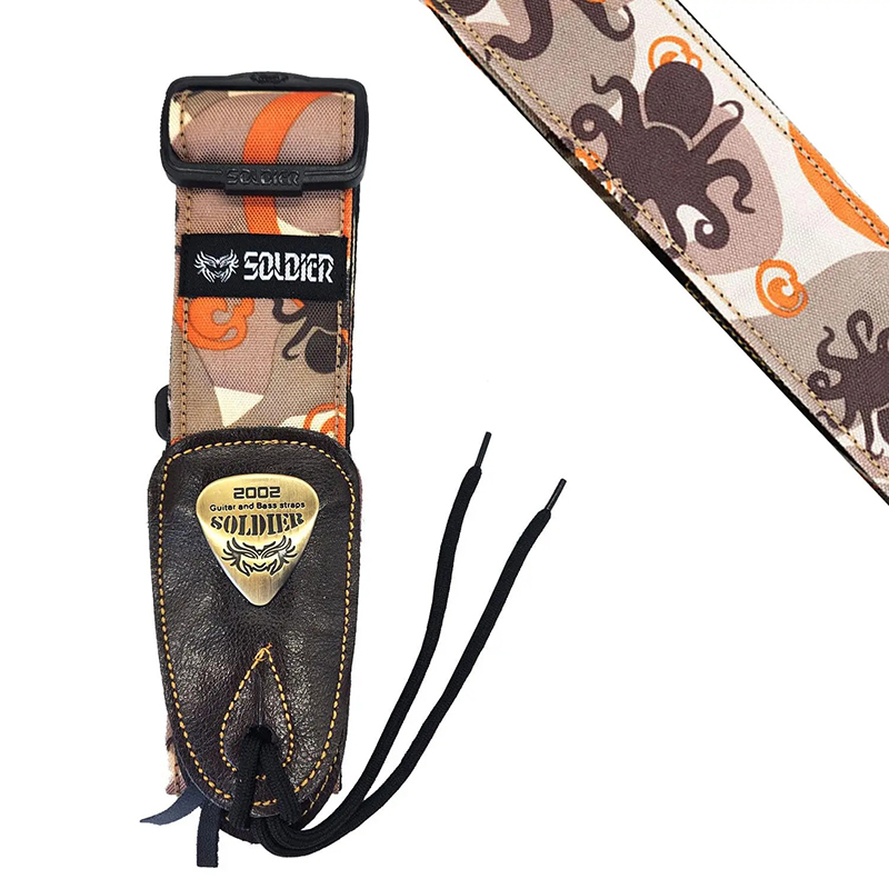 Details of the Tactical Guitar Strap with Burning Spirals