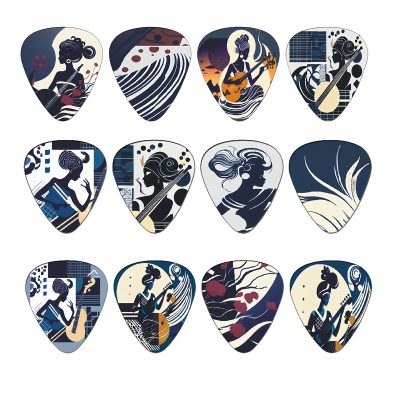 Complete details of the Ethereal Groove Pick Set of 12 - 12 pieces with Metal Box