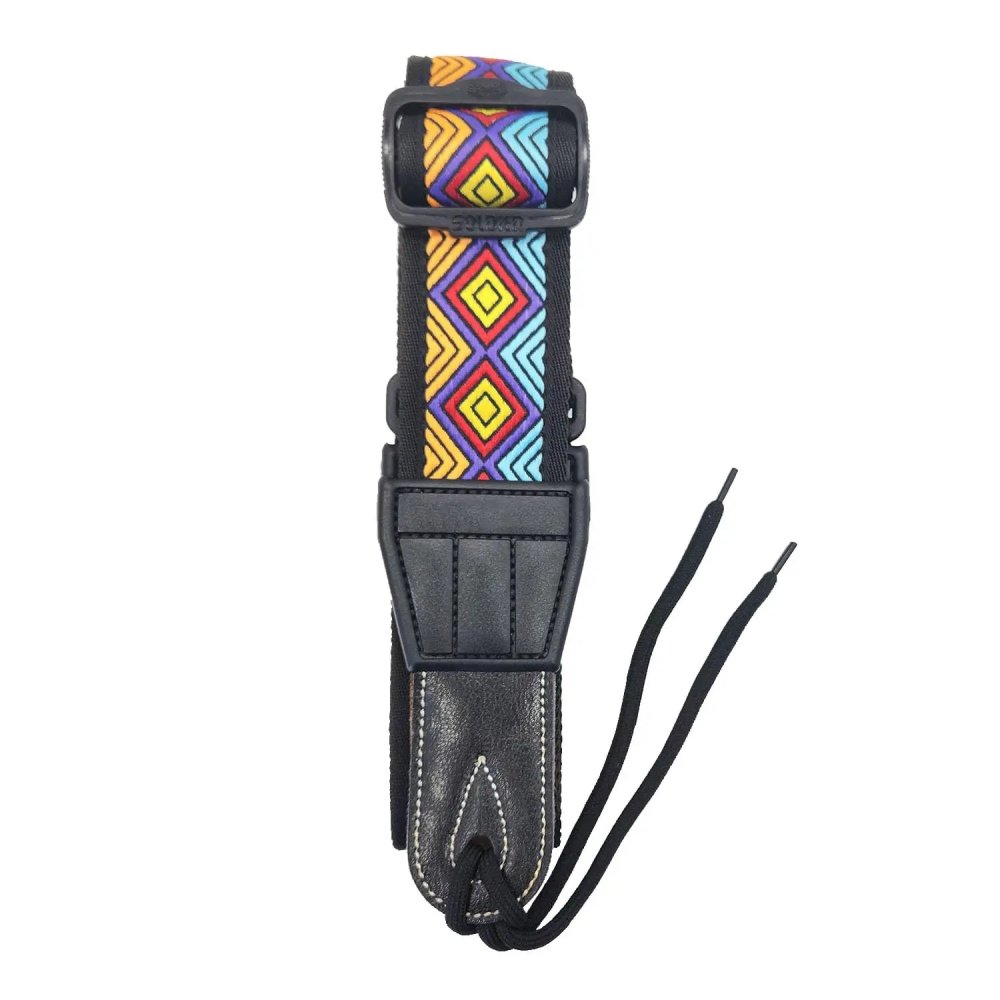 Details of the 'Psychedelic Geometry' Acoustic Guitar Strap
