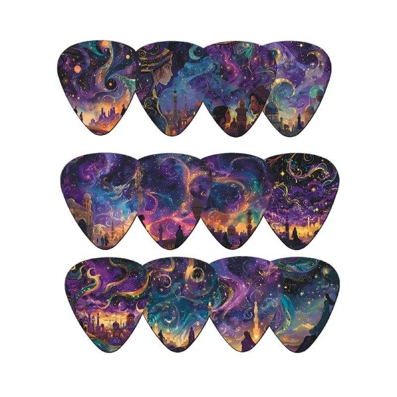 Details of the Set of 12 Cosmic Guitar Picks 'Stellar Journey