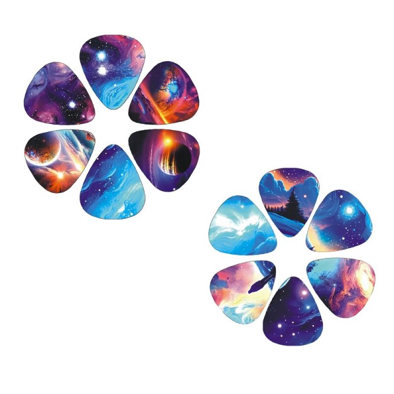 Details of the Set of 12 Galaxy Cosmos Guitar Picks