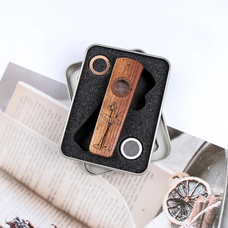 Dimensions of the Sapele Wood Kazoo - Lotus Melody - Model 1