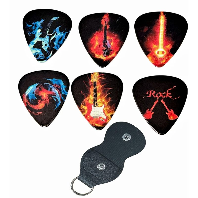 Set of 6 'Ardent Rock Riff' Guitar Picks with complimentary case
