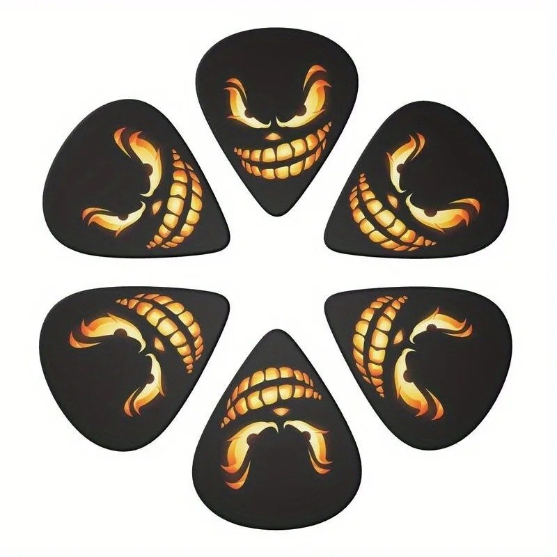Beautiful Set of 6 Twilight Mischievous Smile Picks with complimentary case