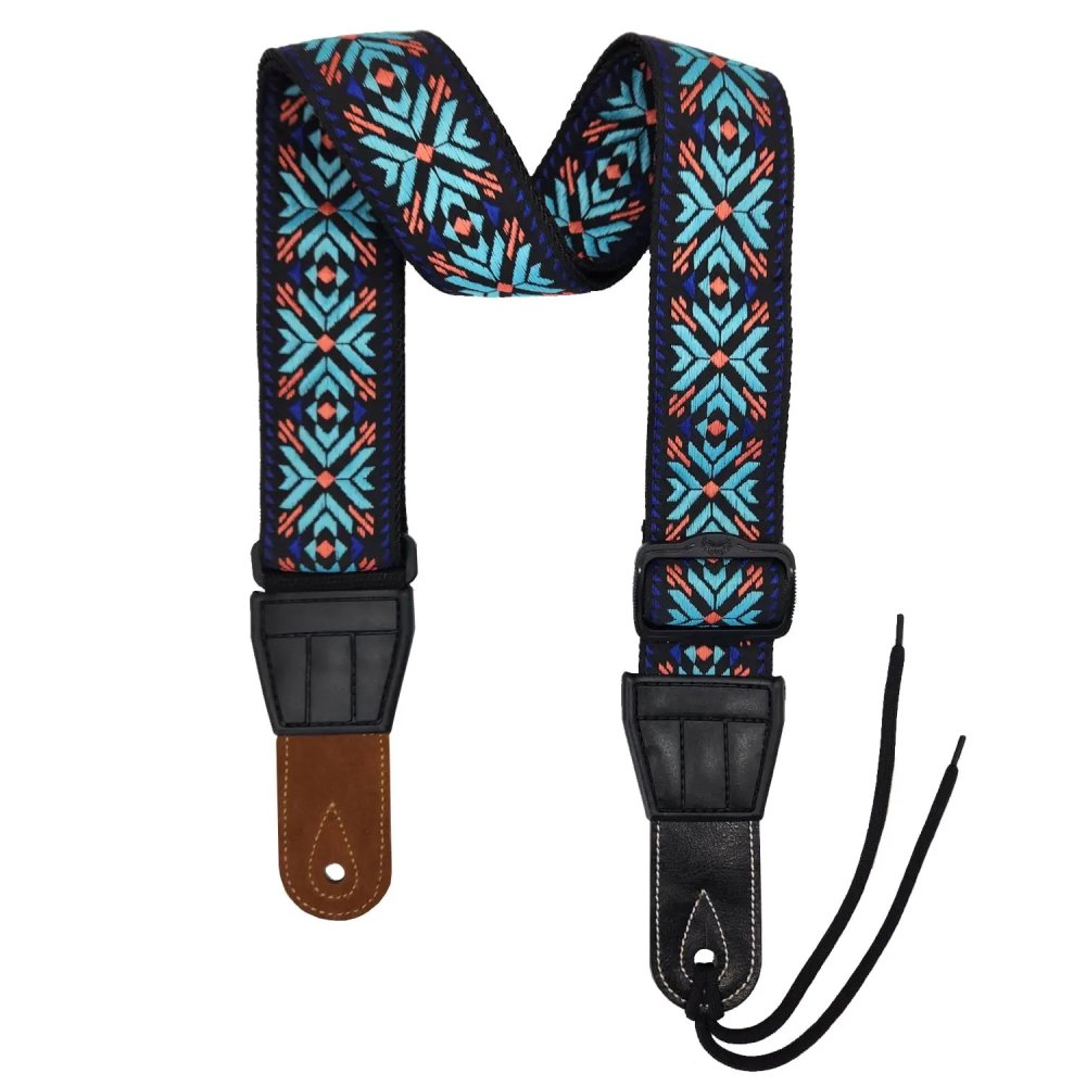 Beautiful Acoustic Guitar Strap 'Midnight Flowers