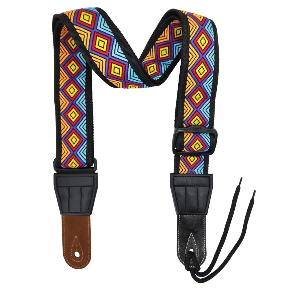 Beautiful Acoustic Guitar Strap 'Psychedelic Geometry