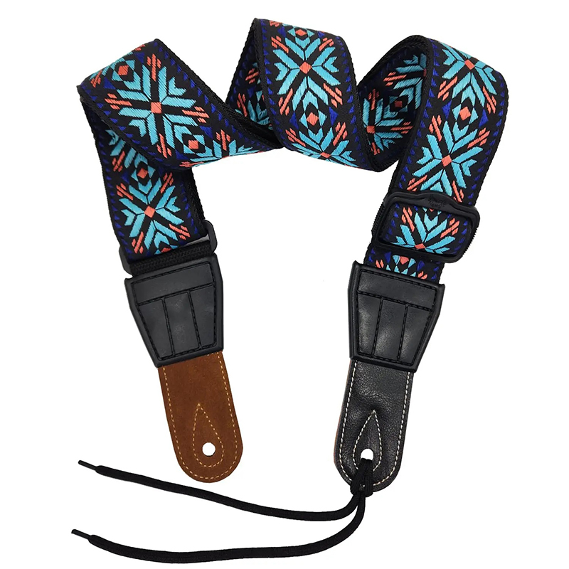 Acoustic Guitar Strap 'Midnight Flowers