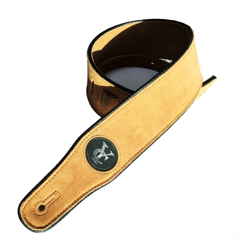 Rustic Elegance' Yellow Suede Guitar Strap