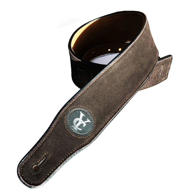 Rustic Elegance' Brown Suede Guitar Strap