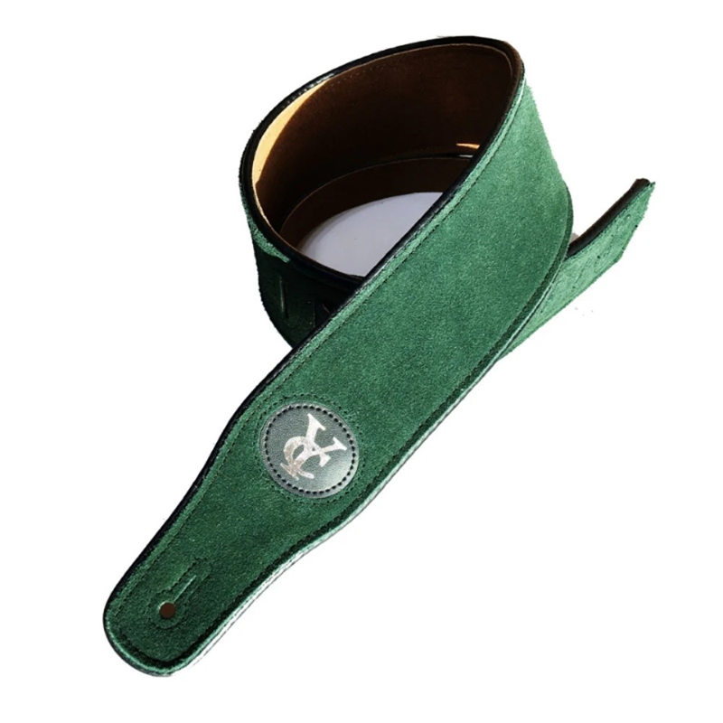 Rustic Elegance' Green Suede Guitar Strap