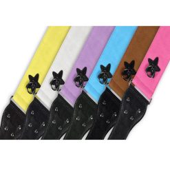 Cotton guitar strap with star-shaped suspension ring - 6 colors to choose from!