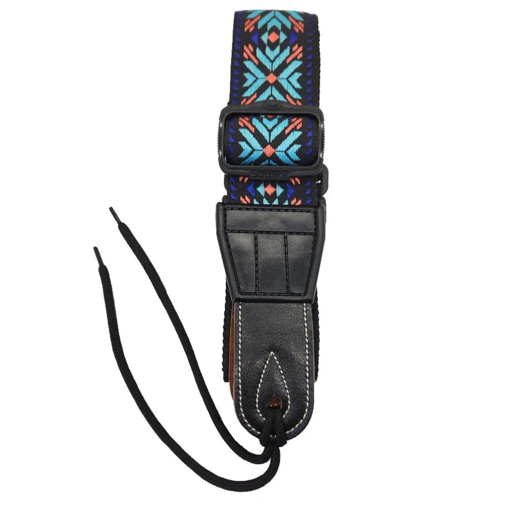 Beautiful Acoustic Guitar Strap 'Midnight Flowers