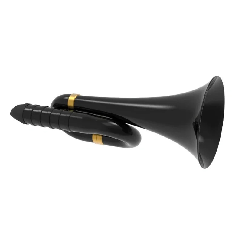 Full view of the dimensions of the Professional Black Brass Metal Kazoo.