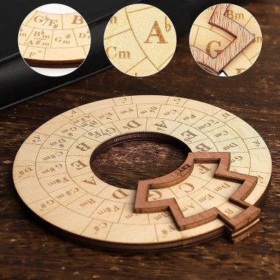 Details Wooden Circle of Fifths - Transposition and Musical Harmony Tool for Guitarists and Composers Model