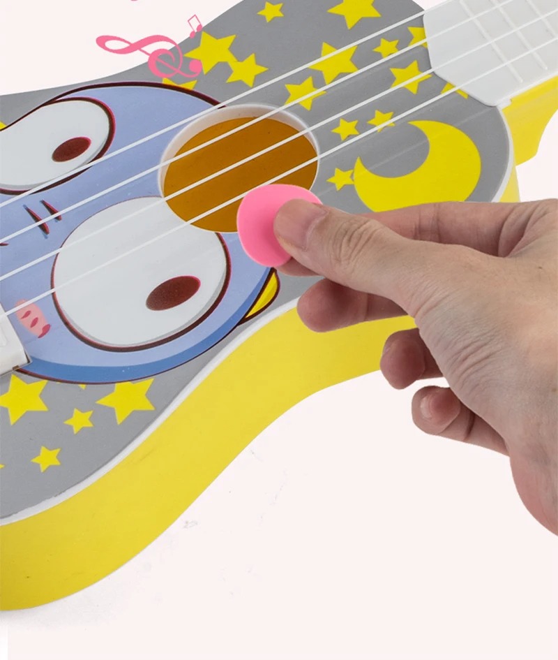 Details of the Children's Guitar with Cute Animals - Starry Moon and Owl