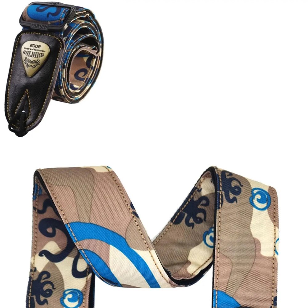 Details of the Blue Vortex Tactical Guitar Strap