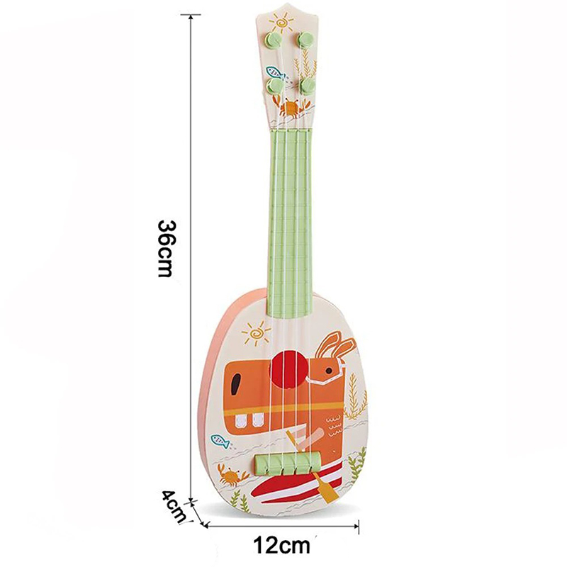 Dimensions of the 'Hippo Malin du Verger' Children's Guitar for the little ones!