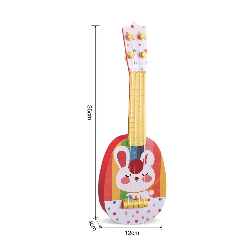 Dimensions of 'Diligent Rabbit' children's guitar for the little ones!