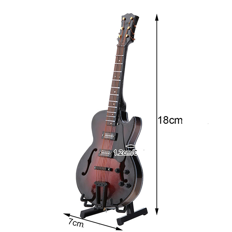 Dimensions of the 'Red Velvet Jazz' Miniature Guitar