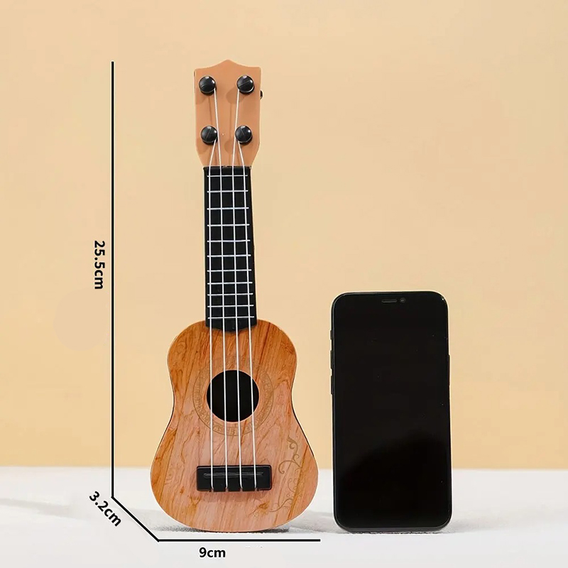 Dimensions of Mini Guitar Ukulele for Children - Classic Natural Wood Ukulele
