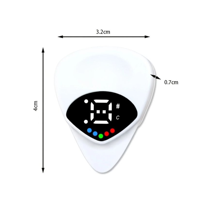 Dimensions of the 2-in-1 pick tuner - 12-tone temperament tuner for guitar