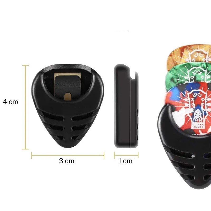 Dimensions of the Guitar Pick Holder - Compact Self-Adhesive Grip