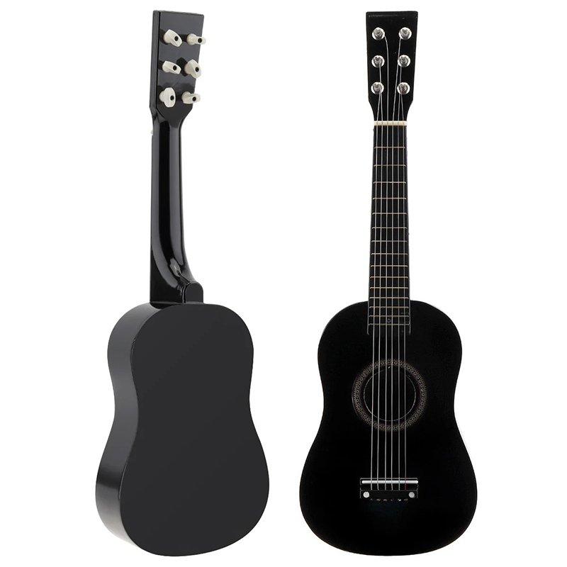 Trio of Children's Guitars in Colorful Harmony, Black, 58 cm