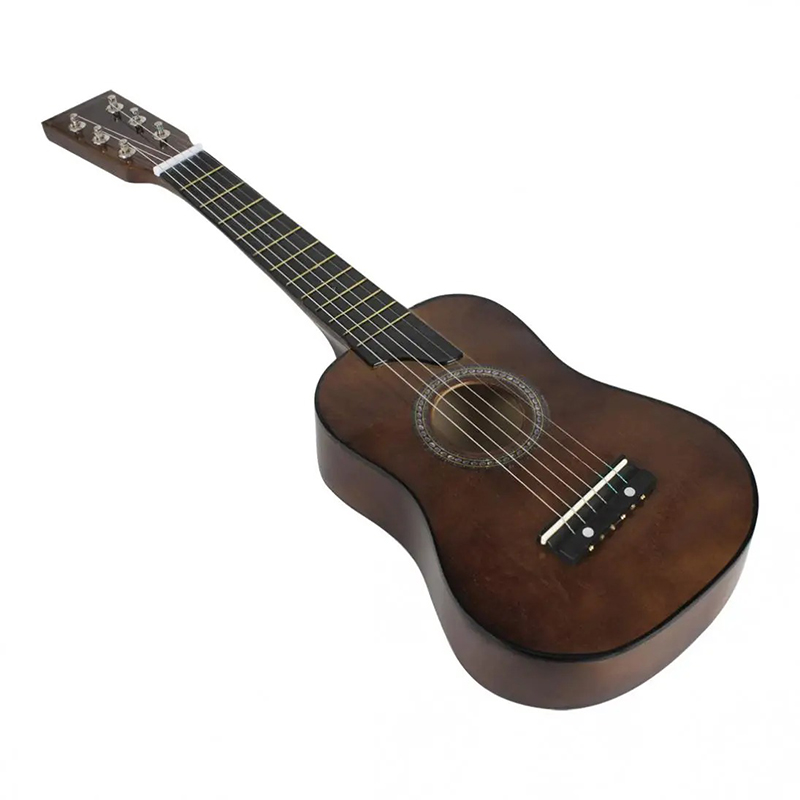 Brown linden wood acoustic guitar for children