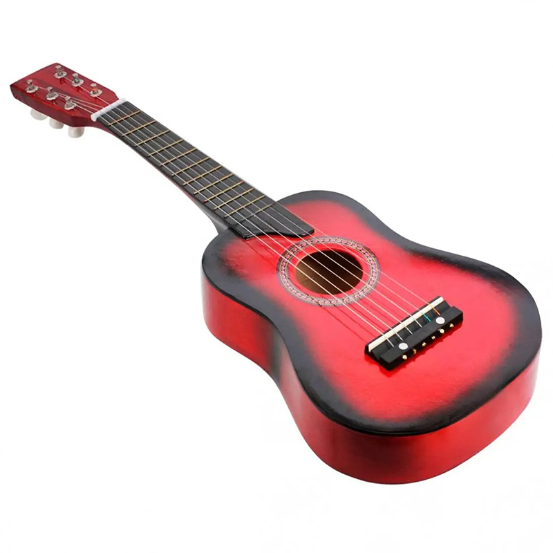Red linden wood acoustic guitar for children