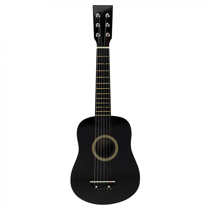 Child's classical guitar made of black colored linden wood