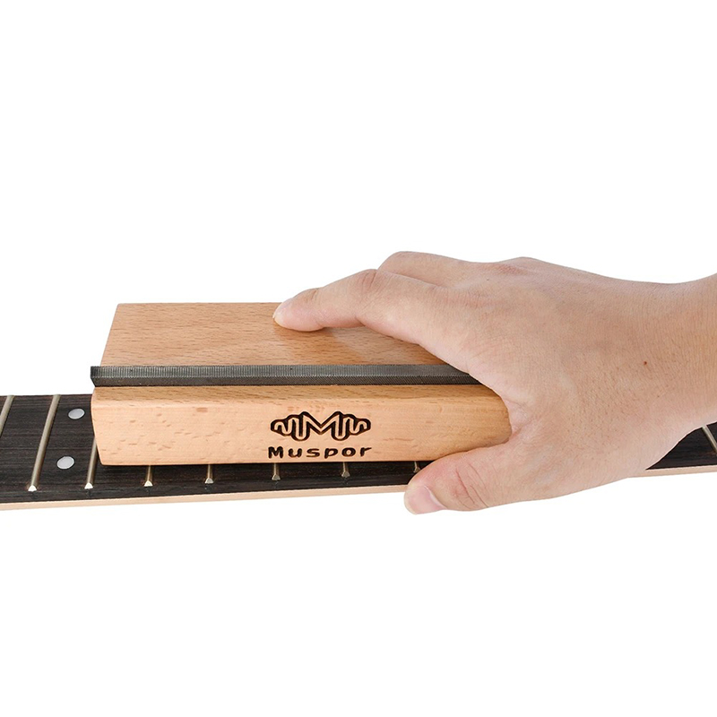 Luthier's 2-in-1 Guitar Tool - Wooden Block with 35° and 90° Angles for Fret Polishing and Maintenance