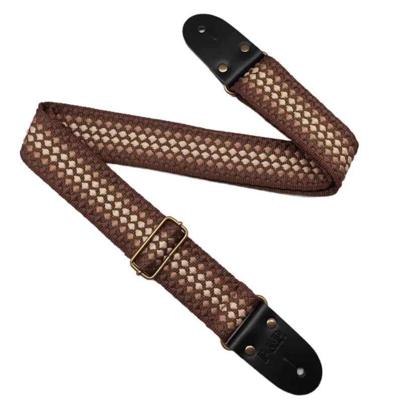 Classic Guitar Strap - Vintage Design in Brown Color