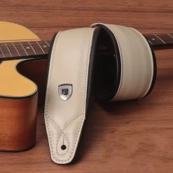 Prestige Leather Guitar Strap - Vintage Classic in Premium Leather - Beige color