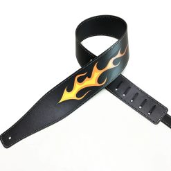 Guitar Strap with Flames and Fire Leaves