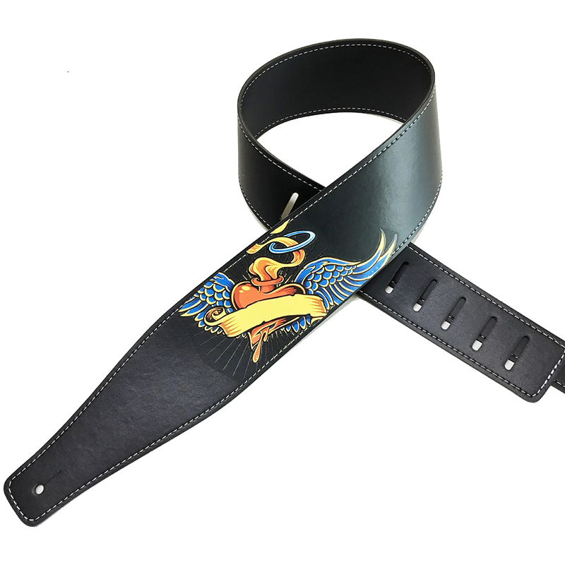 Rock Guitar Strap with Winged Heart from Paradise