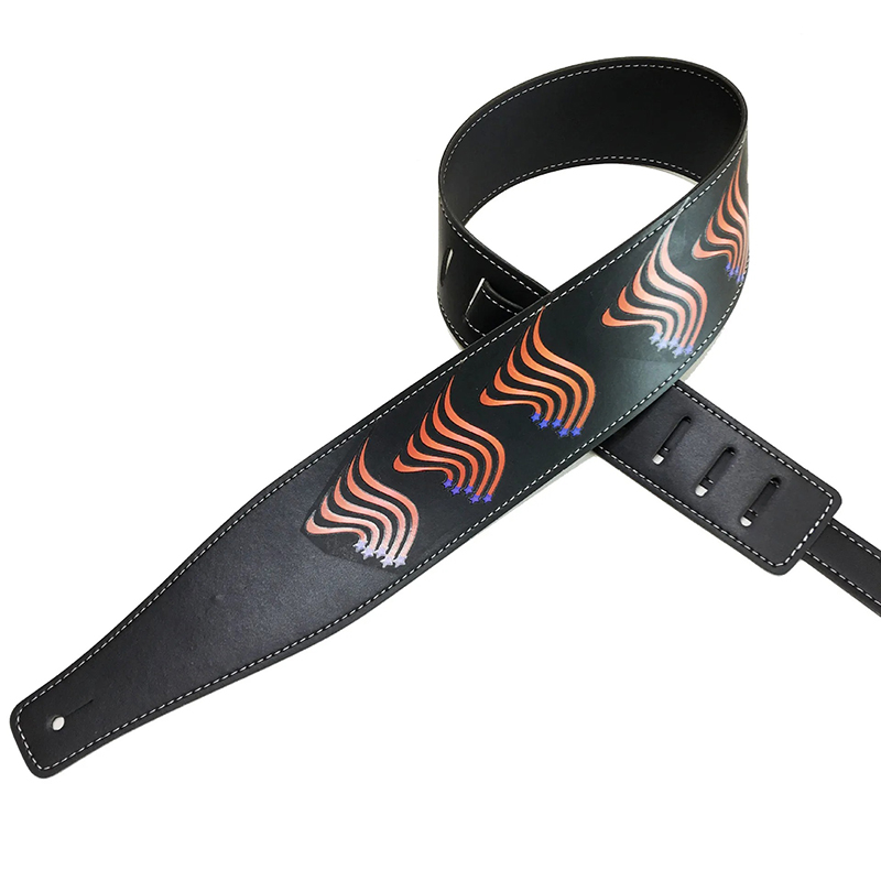 Rock Guitar Strap with Tribal Flames
