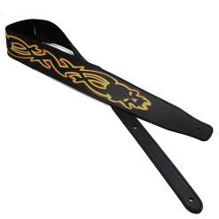 Guitar Strap with Death's Head and Infernal Tribal Skull