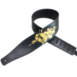 Guitar Strap with Skull Head, Hellfire Flame