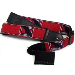 Silhouette of Rock" red electric guitar strap