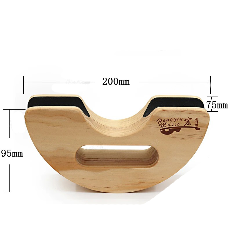 Wooden Armrest Support for Bass Handle - Semi-Circular Non-Slip Model 1