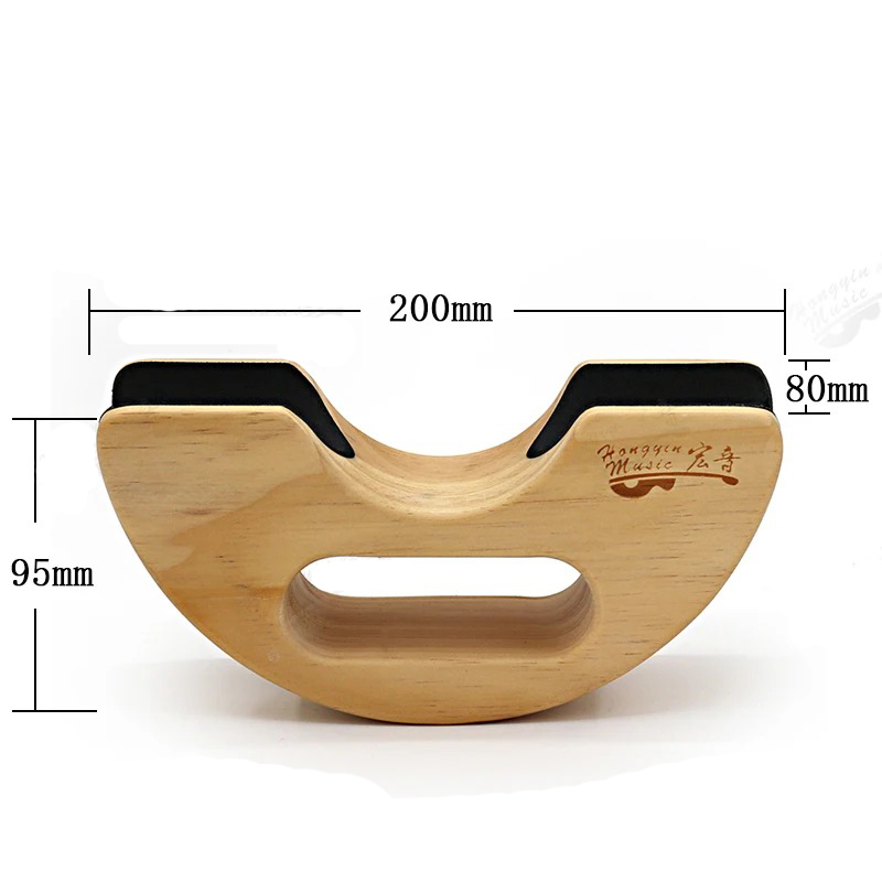 Wooden Armrest Support for Bass Arm - Semi-Circular Non-Slip Model 2